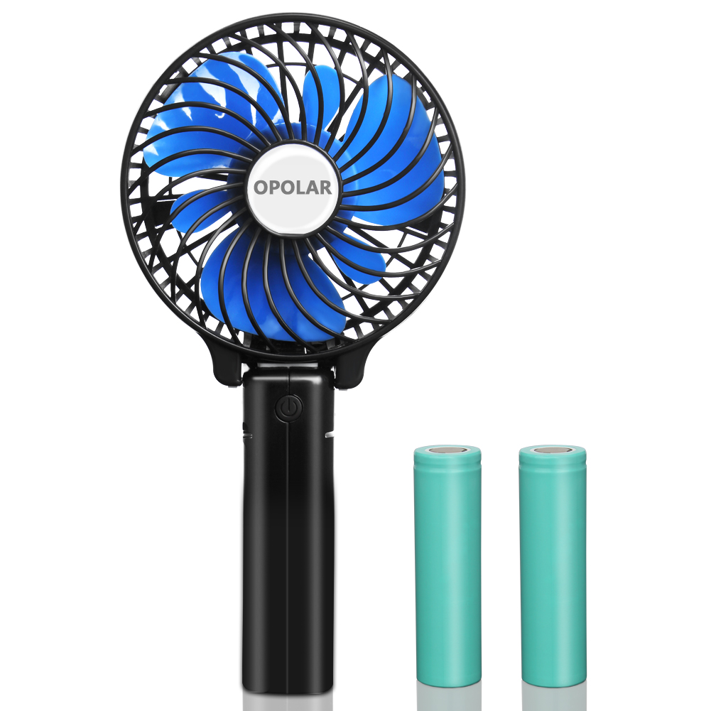 (ABC)Portable Mini Handheld Fan, 2200mAh Small Personal USB Rechargeable Cooling Fan, Battery Operated Hand Fan, 2 Batteries, 3 Speed, 2 in1 Desk Fan For Indoor & Outdoor Travel Camping（亚马逊禁售）