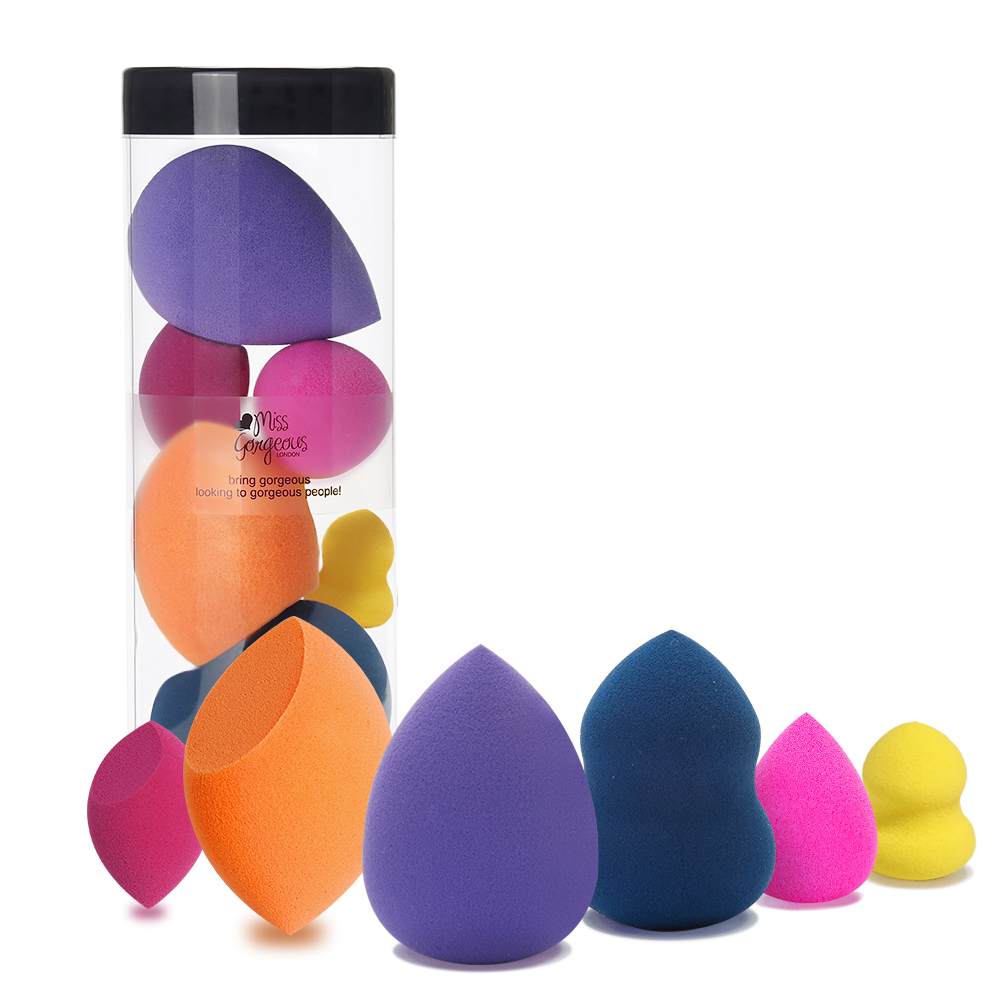 Miss Gorgeous London Makeup Sponge Set Blender Beauty Foundation Blending Sponge - Multi-colored 6 Pieces