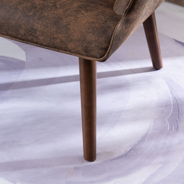 靠背拉点 鹿皮绒 软包 棕色 室内休闲椅 简约北欧风格 S101-15
