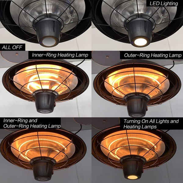US棕色锤纹色户外吊灯1566-C-N（N）户外取暖灯Led灯1500W-4