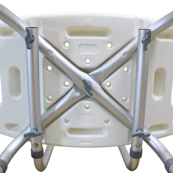 PE吹塑板铝管 带靠背 白色 洗澡椅 CST-3012-11