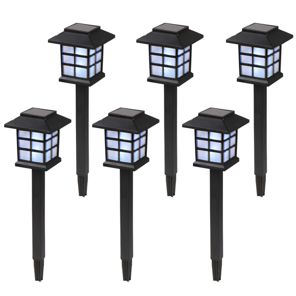 6pcs 黑色 草坪灯 37*9*9cm 塑料 带灯泡 600mA 宫灯 欧洲-16