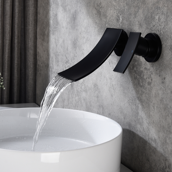 壁挂式浴室瀑布式水龙头Wall mounted bathroom waterfall faucet-4