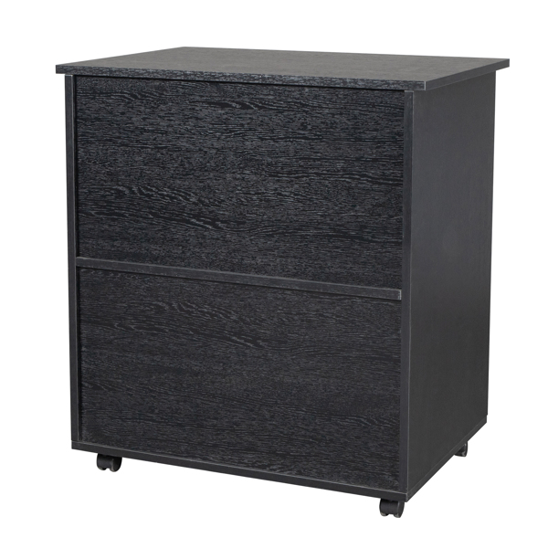 一抽 一层架 双开门 密度板贴PVC 黑色 木制文件柜 N001-13