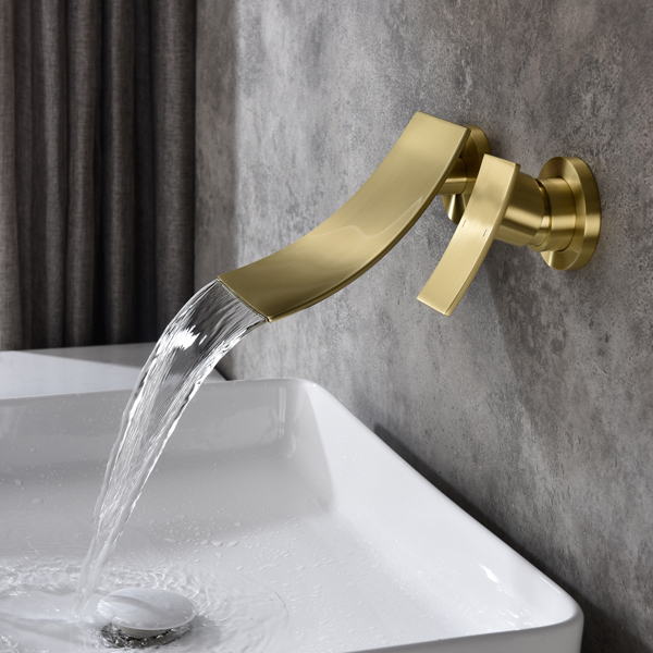 壁挂式浴室瀑布式水龙头Wall mounted bathroom waterfall faucet-5