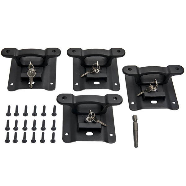 安装支架Truck Bed Cleats Tie Down Anchors & Interface Plates Locking Set for Ford F150-1