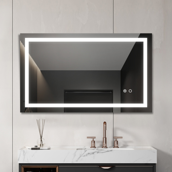 40\\"*24\\"LED照明浴室壁挂式镜子 40\\"*24\\" LED Lighted Bathroom Wall Mounted Mirror with High Lumen+Anti-Fog Separately Control+Dimmer Function