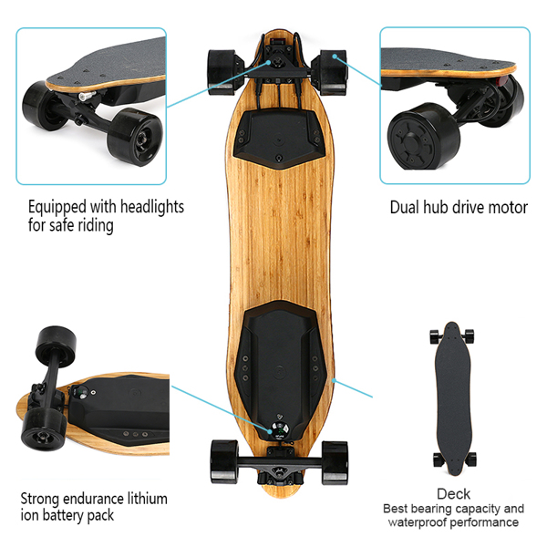 便宜的易学双驱轮毂电机电动滑板可用于日常交通休闲约会电动长板-9