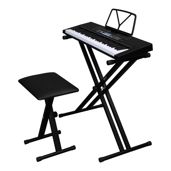 【AM不售卖】Glarry 双管X型 电子琴支架+琴凳套装 德国 黑色-9