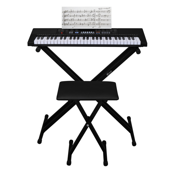 【AM不售卖】Glarry 双管X型 电子琴支架+琴凳套装 德国 黑色-8