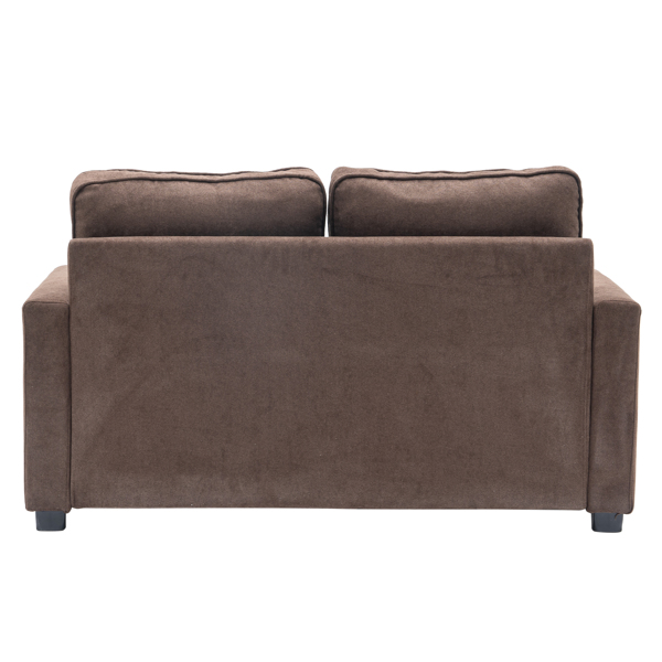  拆装 靠背拉点 双人沙发床 棕色 沙发床 简约北欧风格 148*74*81cm 实木 软包 N101 -12
