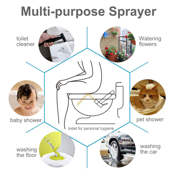 坐便器喷枪，手持式喷雾器 Bidet Sprayer for Toilet, Handheld Cloth Diaper Sprayer-4
