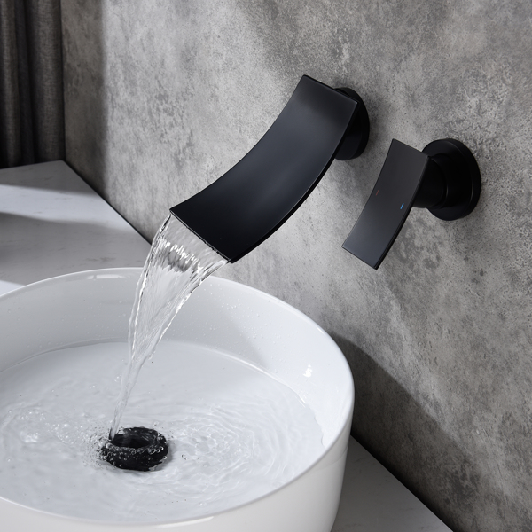 壁挂式浴室瀑布式水龙头Wall mounted bathroom waterfall faucet-7