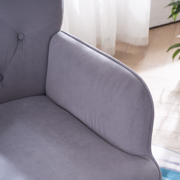 靠背拉点 绒布 软包 灰色 室内休闲椅 简约北欧风格 S101-16