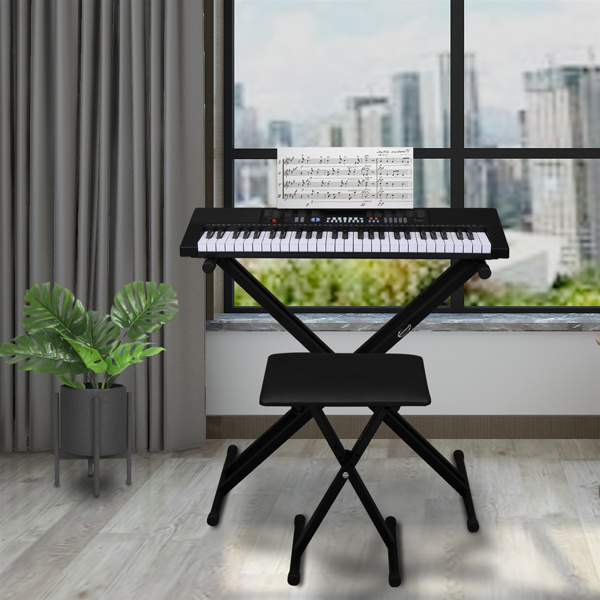 【AM不售卖】Glarry 双管X型 电子琴支架+琴凳套装 德国 黑色-16
