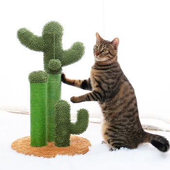 粽色仙人掌猫抓柱子大号带有3个猫抓柱，1个吊球，猫互动玩具适合中大型猫