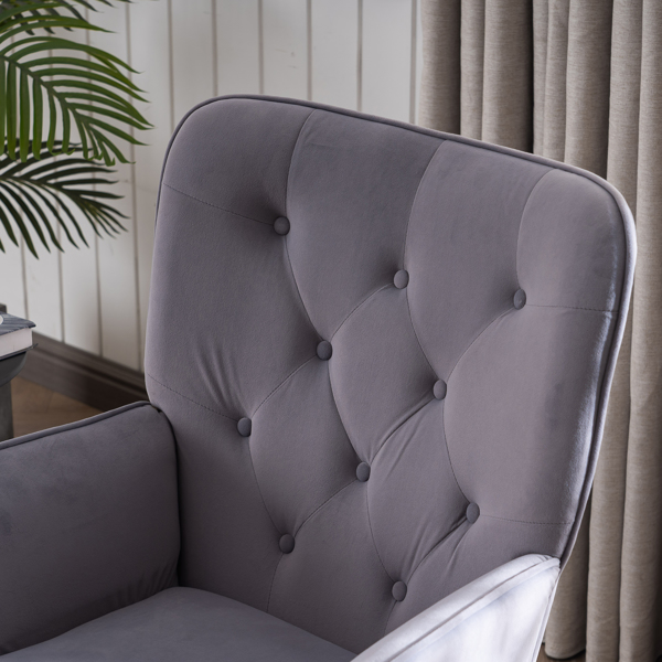 靠背拉点 绒布 软包 灰色 室内休闲椅 简约北欧风格 S101-13