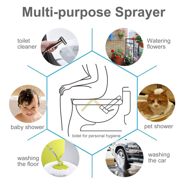 坐便器喷枪，手持式喷雾器 Bidet Sprayer for Toilet, Handheld Cloth Diaper Sprayer-2