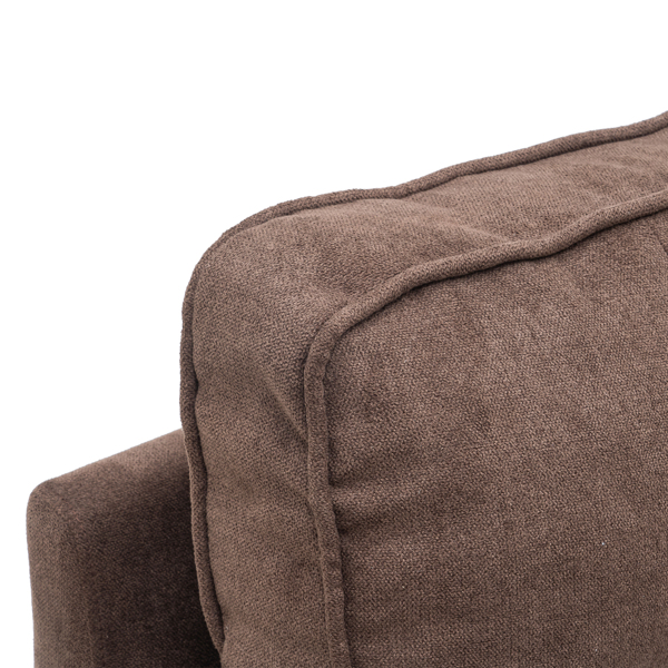  拆装 靠背拉点 双人沙发床 棕色 沙发床 简约北欧风格 148*74*81cm 实木 软包 N101 -55