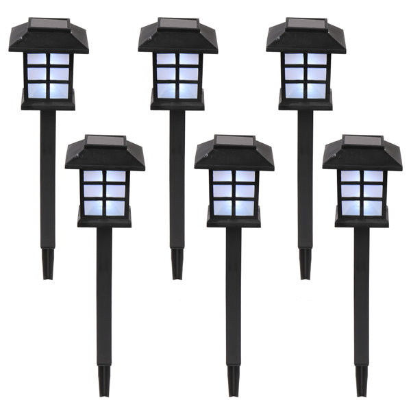 6pcs 黑色 草坪灯 37*9*9cm 塑料 带灯泡 600mA 宫灯 欧洲-1