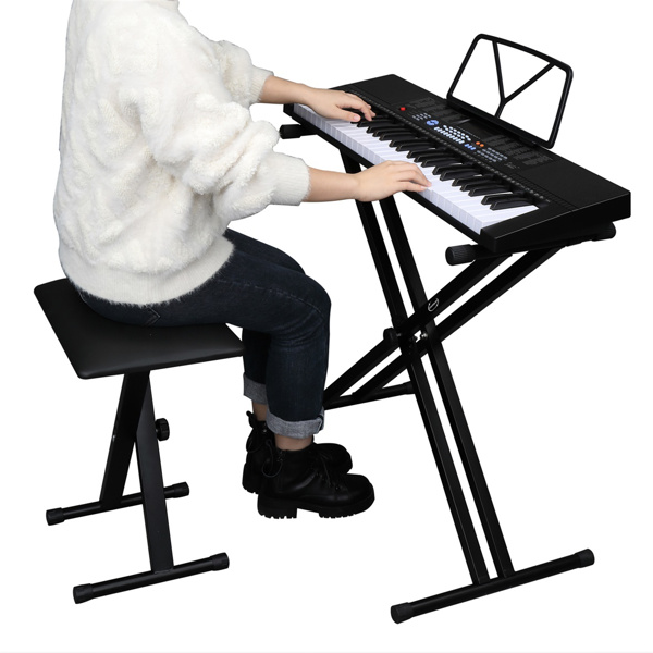 【AM不售卖】Glarry 双管X型 电子琴支架+琴凳套装 德国 黑色-14