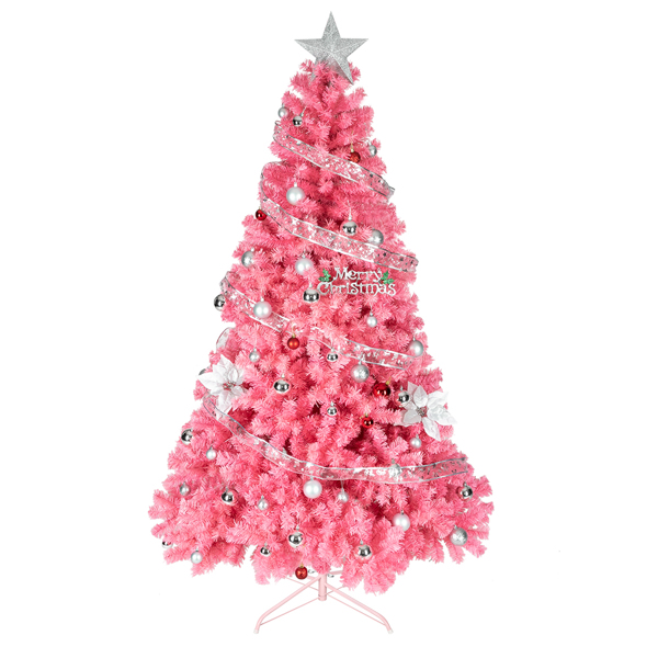 6ft 1600枝头 粉色 圣诞树 PVC树枝铁支架 N101 英国-27
