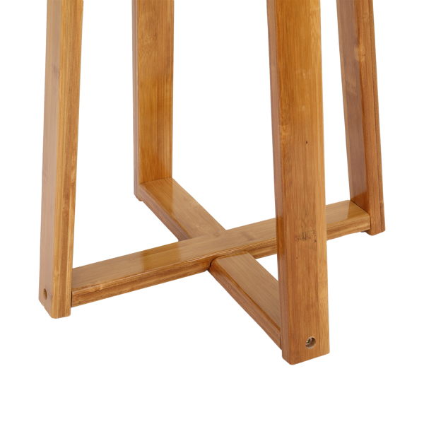 单层 楠竹 边桌 40*37*59.5cm 圆形 白色桌面 原木色桌腿 N101-10