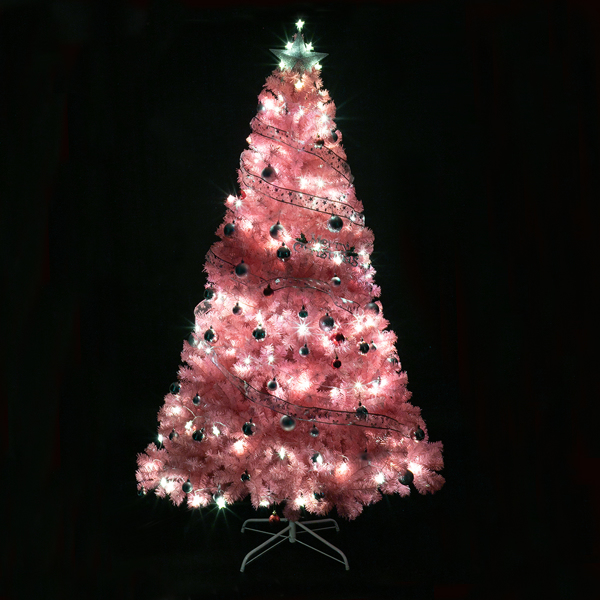 6ft 1600枝头 粉色 圣诞树 PVC树枝铁支架 N101 英国-17