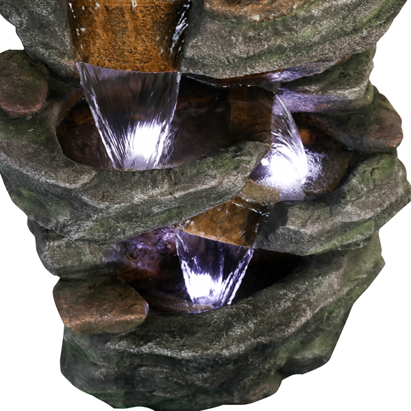40.5英寸高岩户外喷泉带 LED 灯-10