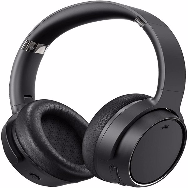 【亚马逊禁售】混合主动降噪无线蓝牙 5.0 耳机，带深低音的耳罩式耳机，具有 30 小时播放时间的记忆蛋白耳垫耳机-1