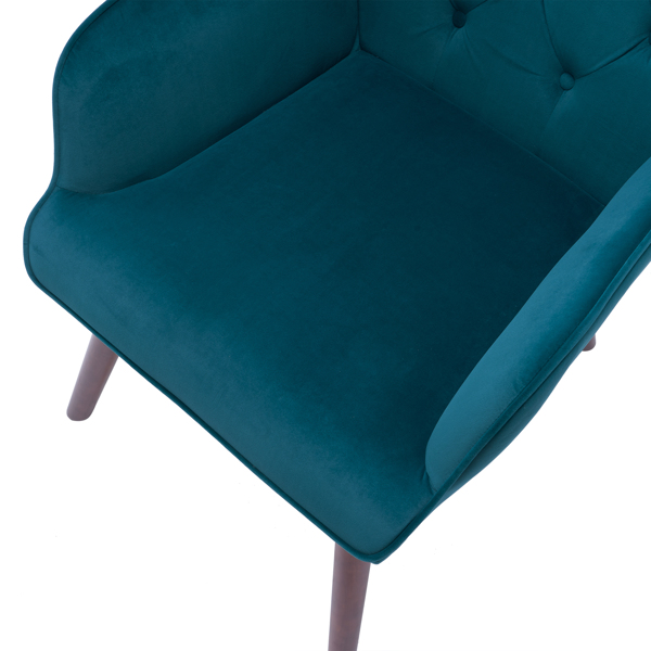 靠背拉点 绒布 软包 蓝绿色 室内休闲椅 简约北欧风格 S101-10