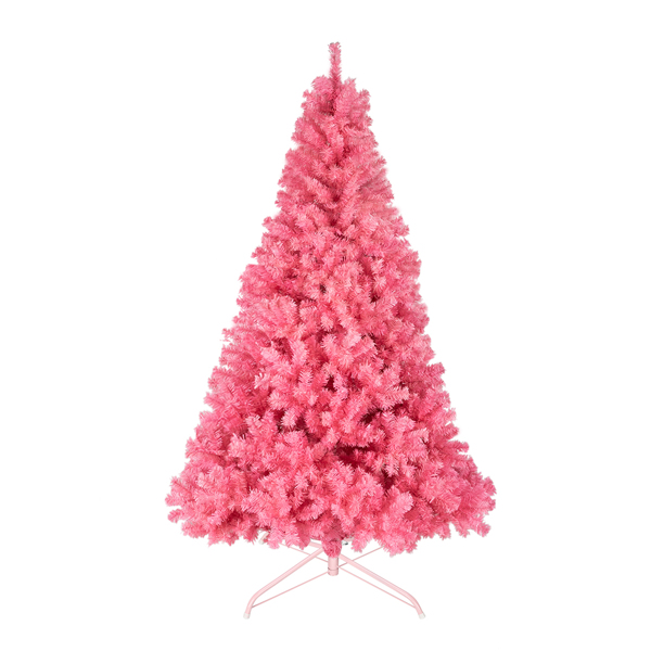 6ft 1600枝头 粉色 圣诞树 PVC树枝铁支架 N101 英国-1