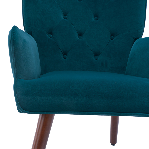 靠背拉点 绒布 软包 蓝绿色 室内休闲椅 简约北欧风格 S101-15