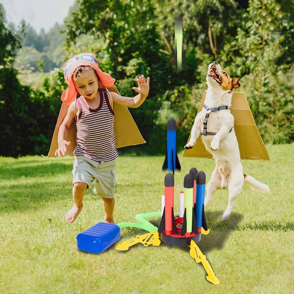 【沃尔玛禁售】火箭跳跃玩具 Rocket Launcher Toy for Kids - 6 Rockets Continuous Jump Air Rocket Launch Great for Outdoor Play-4