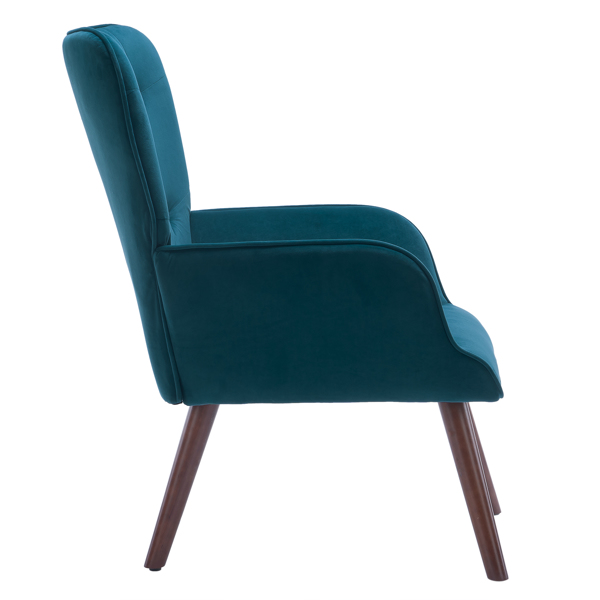 靠背拉点 绒布 软包 蓝绿色 室内休闲椅 简约北欧风格 S101-5