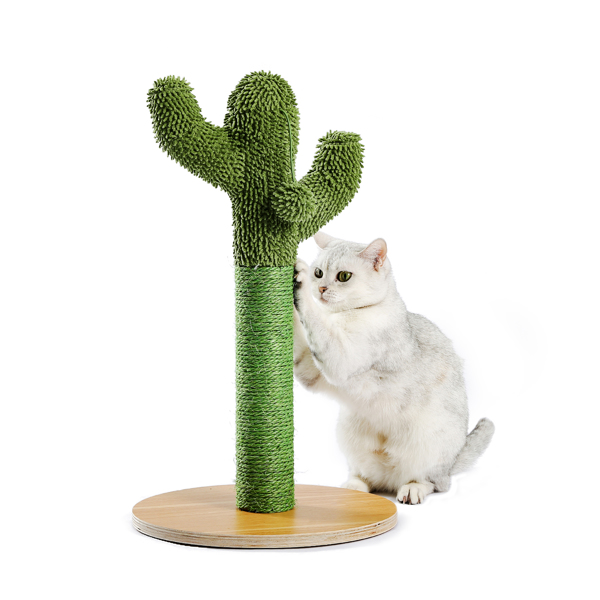 绿色仙人掌猫抓柱子带有1个猫抓柱，1个吊球，猫互动玩具适合中小型猫-6