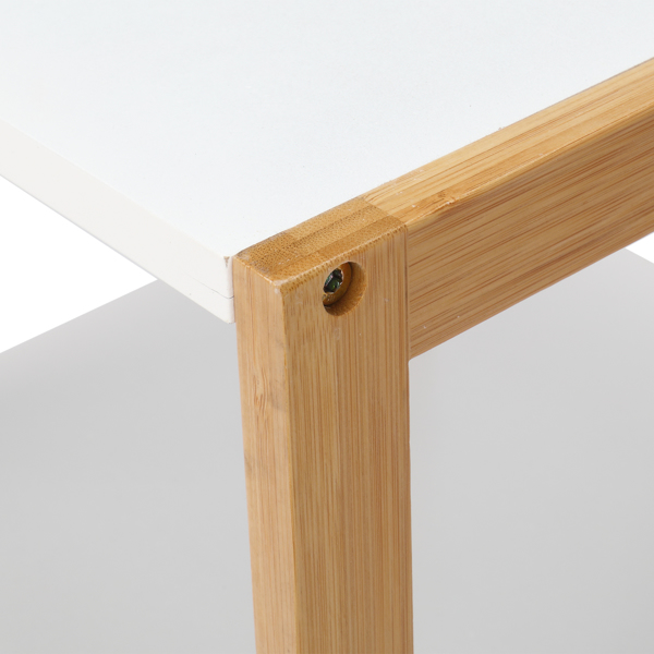 三层 楠竹 边几 长方形 白色桌面 原木色桌腿 43.2*43.2*63.5cm N101-12