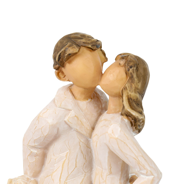 接吻情侣雕像雕塑手工雕刻小雕像，适合家庭办公室装饰-5