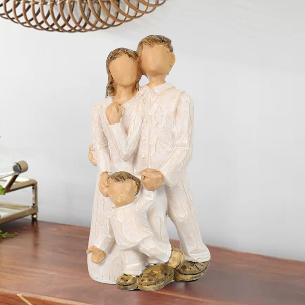 三口之家雕塑创意家庭小雕像树脂爱心家庭雕像装饰-2