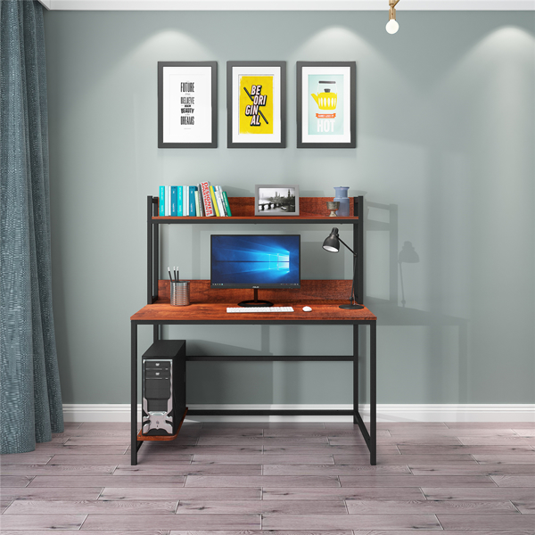 47英寸家庭办公电脑桌带储物架（亚马逊禁售）-2