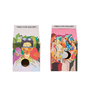 叮可生活SANTU艺术系列牛奶盒猫窝猫抓板粉色弗里达 Tinklylife Santu Art Milkbox Cat House And Scratcher Pink Frida