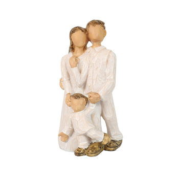 三口之家雕塑创意家庭小雕像树脂爱心家庭雕像装饰