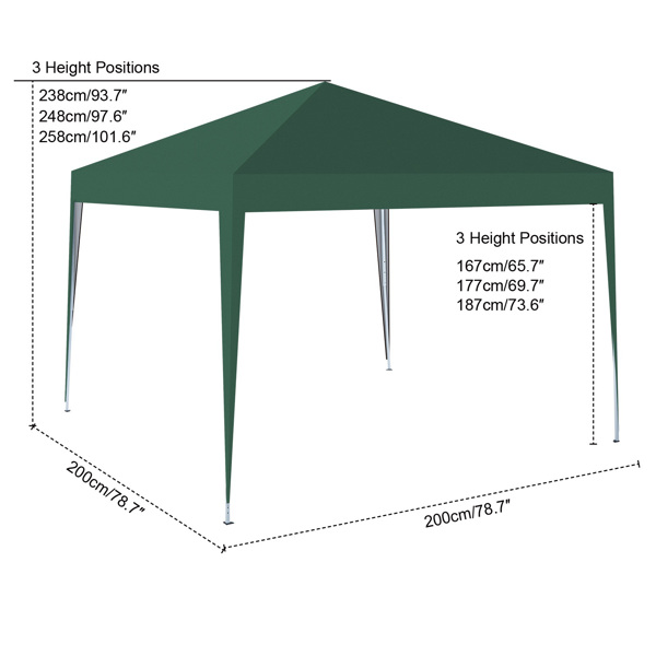2x2M 速开凉棚 帐篷 210D 带防水涂层 + 收纳袋 绿色-2