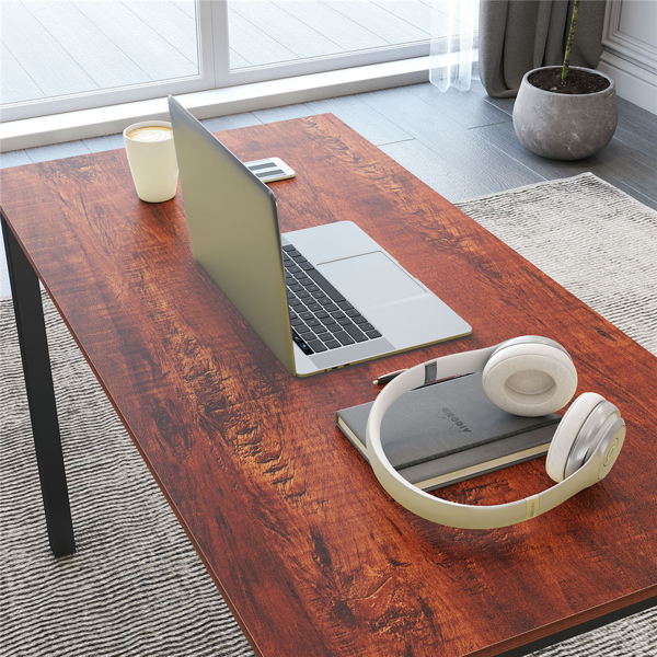 55英寸现代简约电脑桌办公桌，檀香木（亚马逊禁售）-4