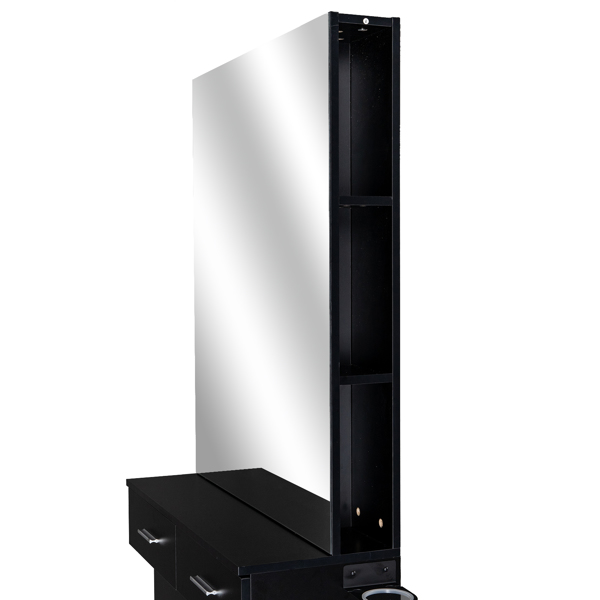 2-2 15厘E0刨花板麻面 2抽2门带镜子 沙龙柜 N001 黑色-16