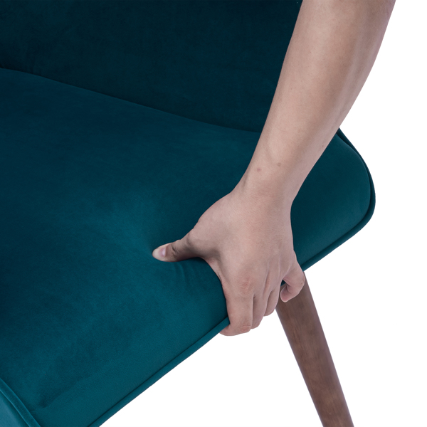 靠背拉点 绒布 软包 蓝绿色 室内休闲椅 简约北欧风格 S101-20