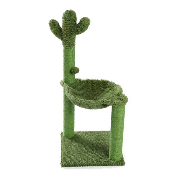 绿色仙人掌猫台带有猫抓柱，吊床和吊球，猫互动玩具适合中大型猫（周末无法发货，请谨慎下单）-5