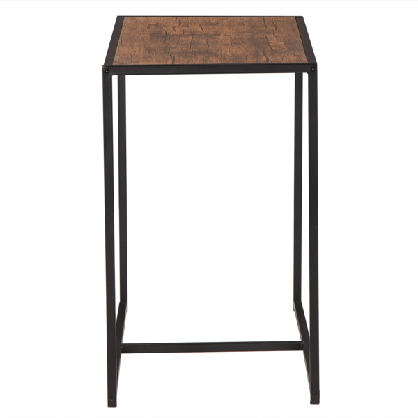 P2密度板 棕榆木色 黑烤漆 餐桌椅套装 1桌2椅 长方形 简约风格 N102-16