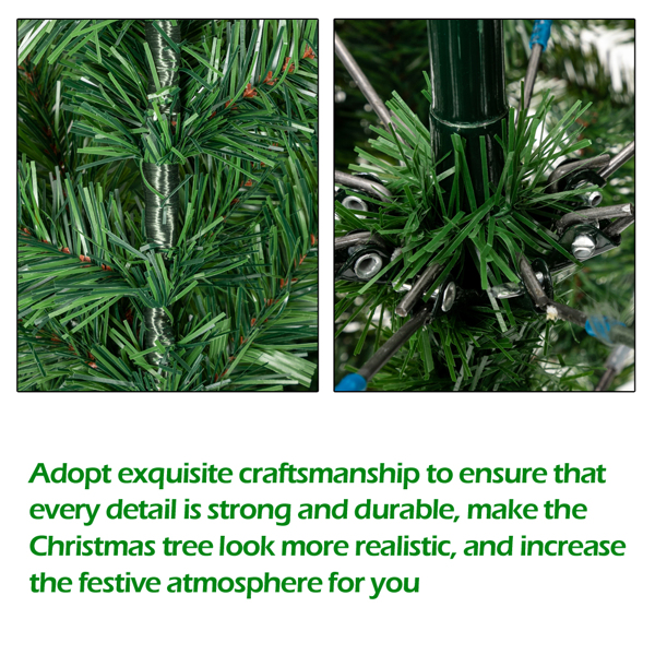 绿色植绒 7ft 1350枝头 61松果 自动树结构 PVC材质 圣诞树 N101 欧洲-27