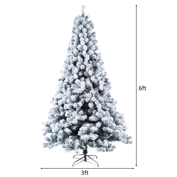 绿色植绒 6ft 550灯 暖色8模式 928枝头 自动树结构 PVC材质 圣诞树 美规 N101 美国-16